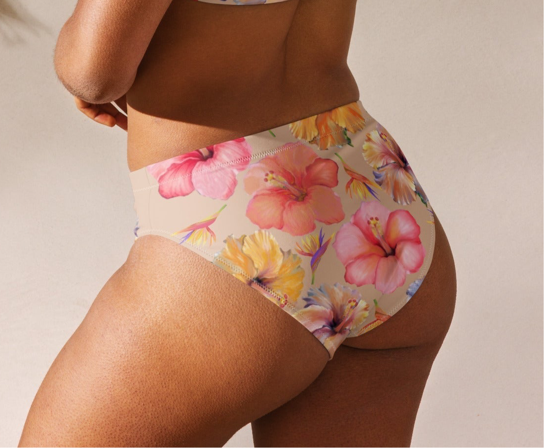 Watercolor Sandy Hibiscus Recycled Bottom