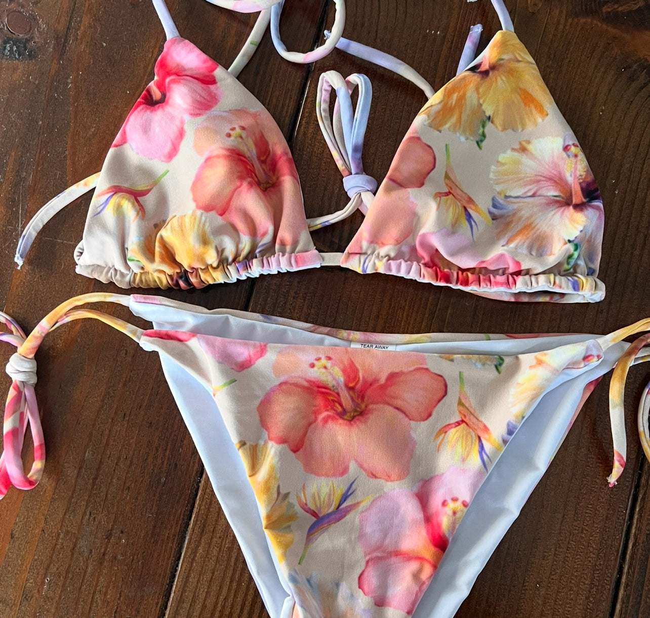 Watercolor Sandy Hibiscus Recycled Swimwear