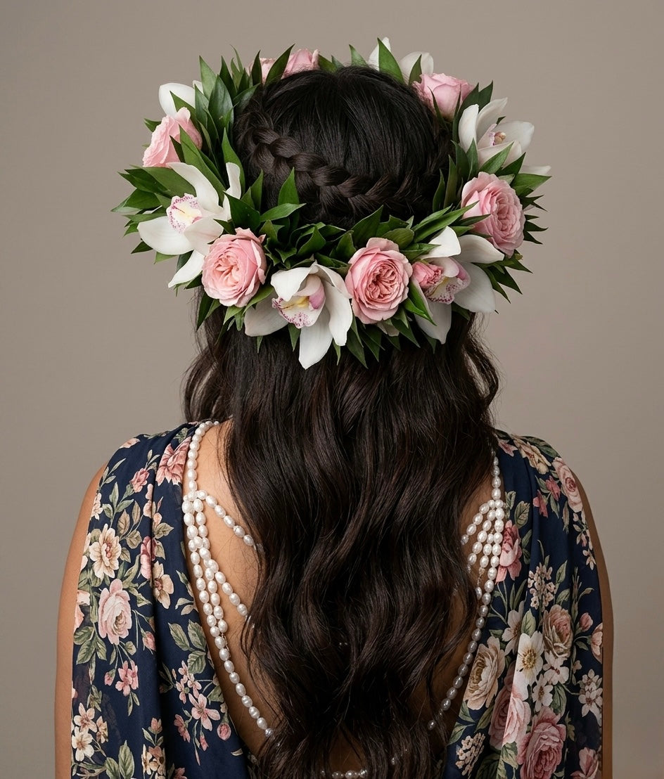 Fresh Tropical Flower Crown, Lei Po’o, Mwaar (O’ahu Only)