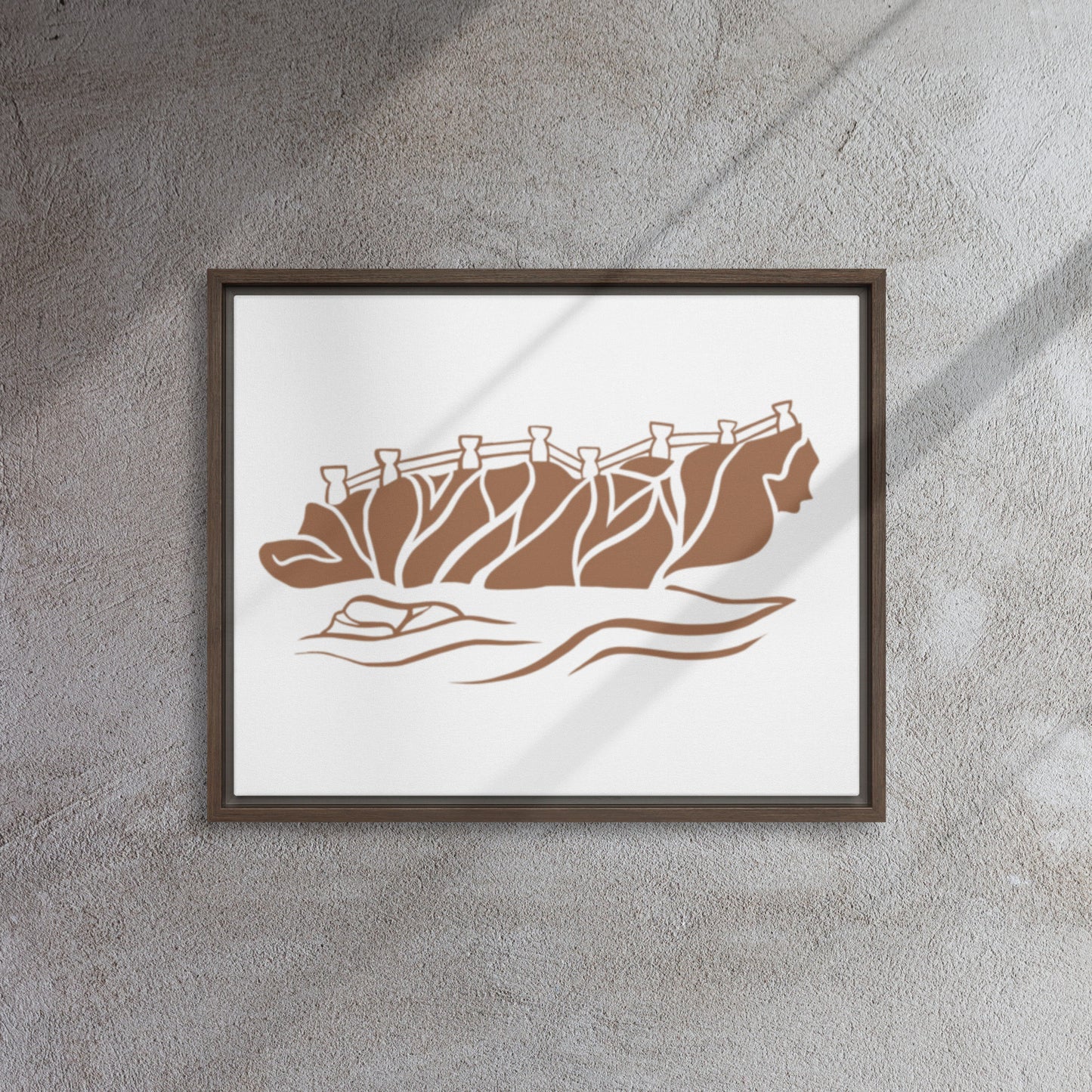 Minimalist Taga Beach Framed Canvas