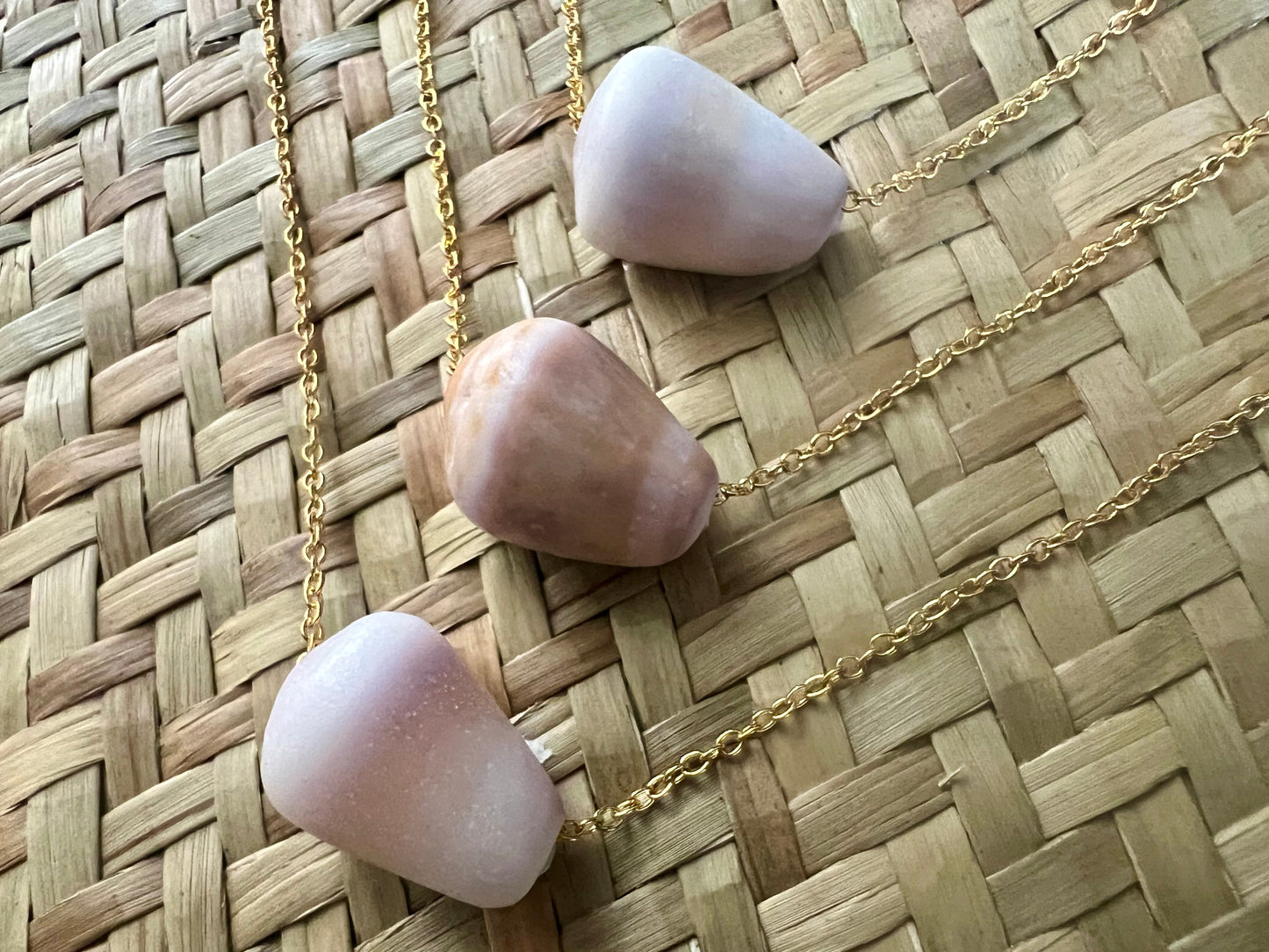 Minimalist Floating Pastel Cone Shell Necklace (14k gold filled)