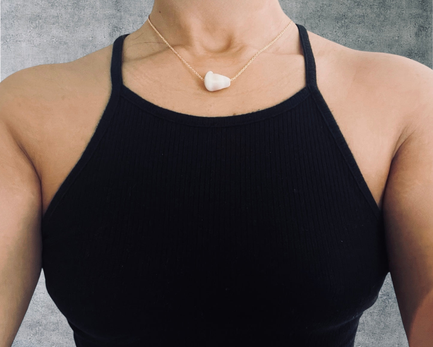 Minimalist Floating Pastel Cone Shell Necklace (14k gold filled)