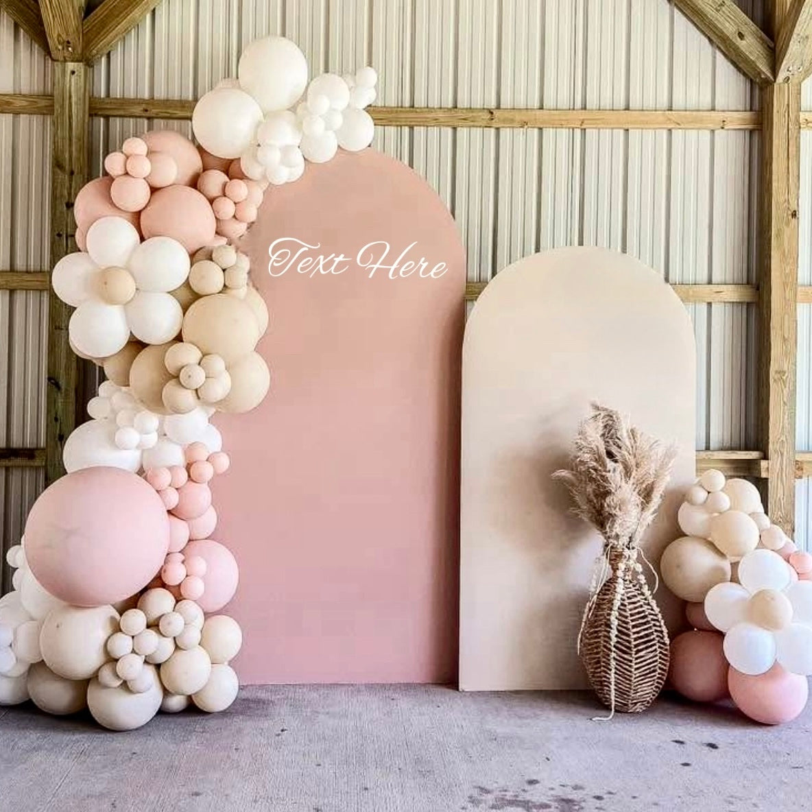 Custom Arches with Leis or Balloon Garland (Custom color and text)