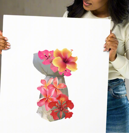 Floral Latte Stone Matte Posters