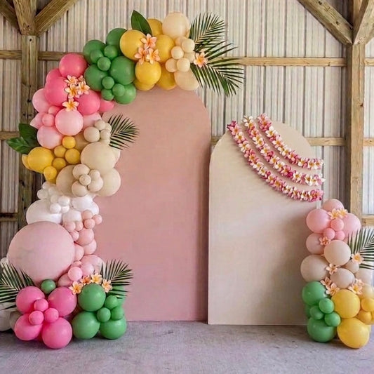 Custom Backdrop/ Arches with Leis and/or Balloon Garland (Deposit Fee only)