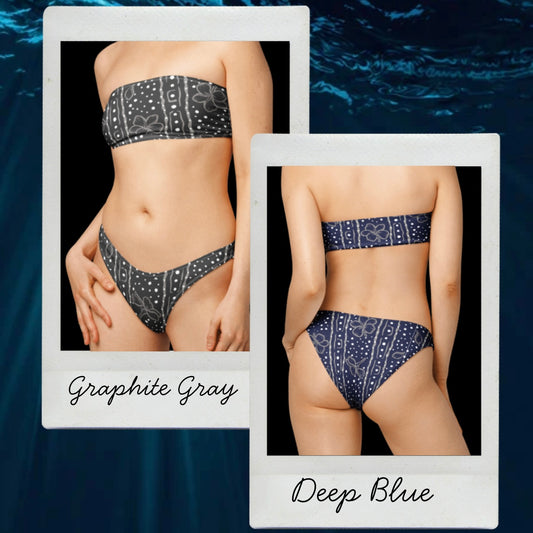 Deep Voyager (Whale Shark) Recycled Bandeau or High Cut V-Bottom Swimwear