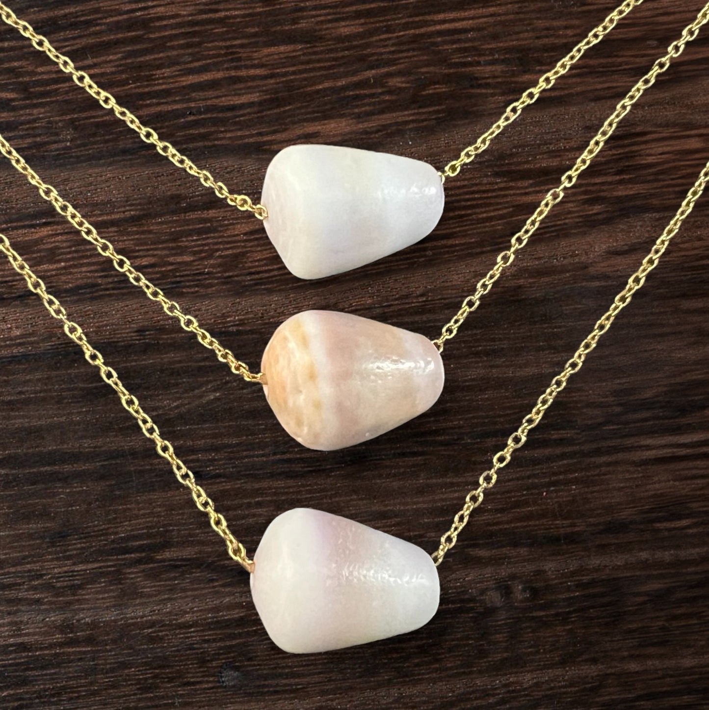 Minimalist Floating Pastel Cone Shell Necklace (14k gold filled)