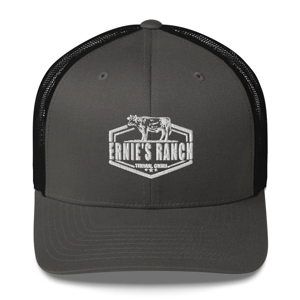 Ernie's Ranch Embroidered Trucker Hat (Charcoal or Brown)