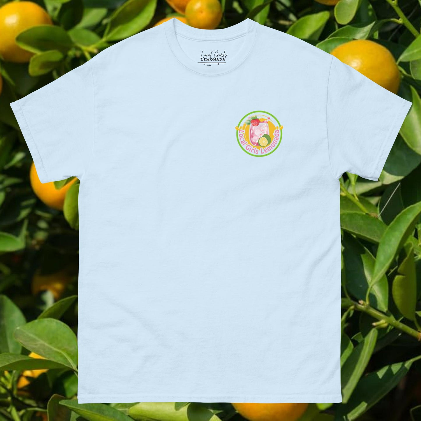 Local Girls Lemonada Left Color  Logo Tees (100% Organic Cotton)