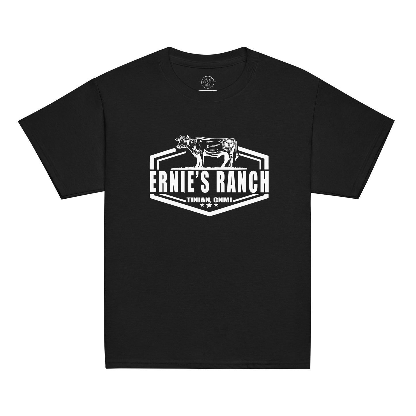 Ernie's Ranch Classic Dark Tee- YOUTH (Black or Navy) (100% Organic Cotton)